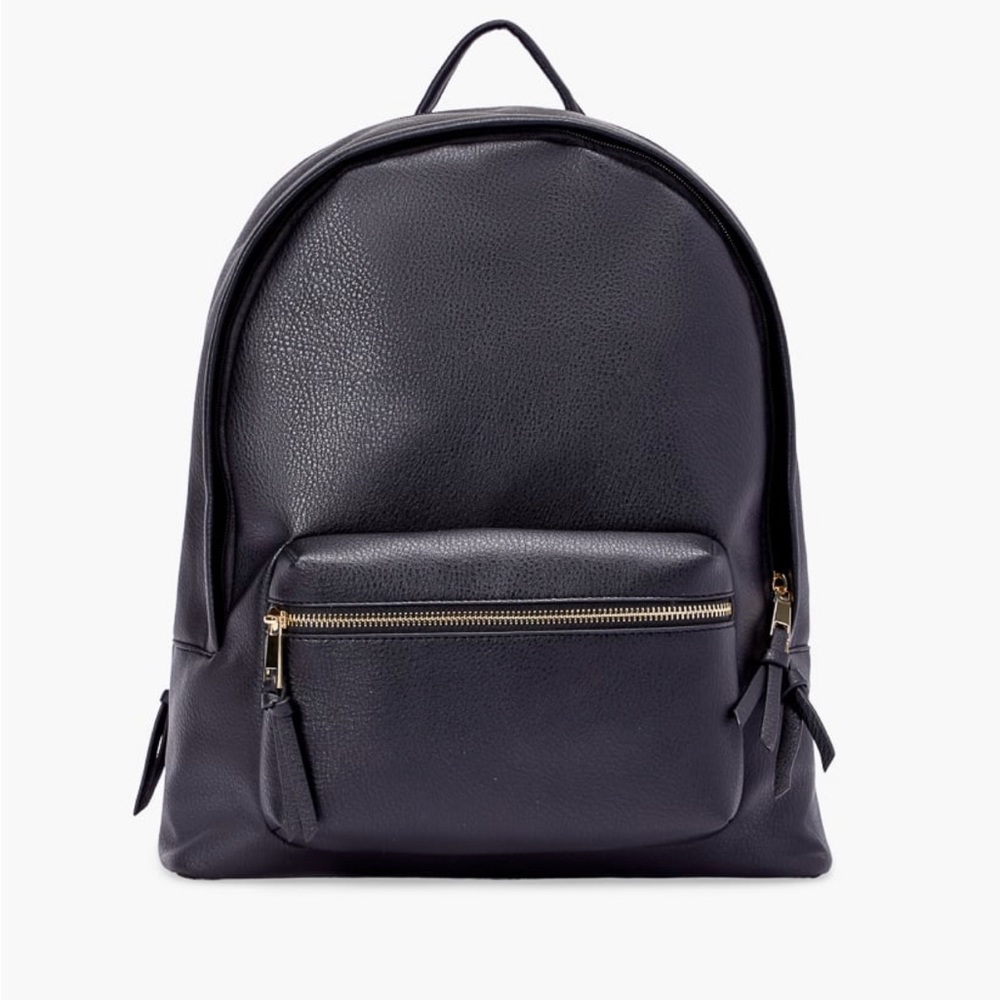 New! Black Dome Faux Leather Backpack